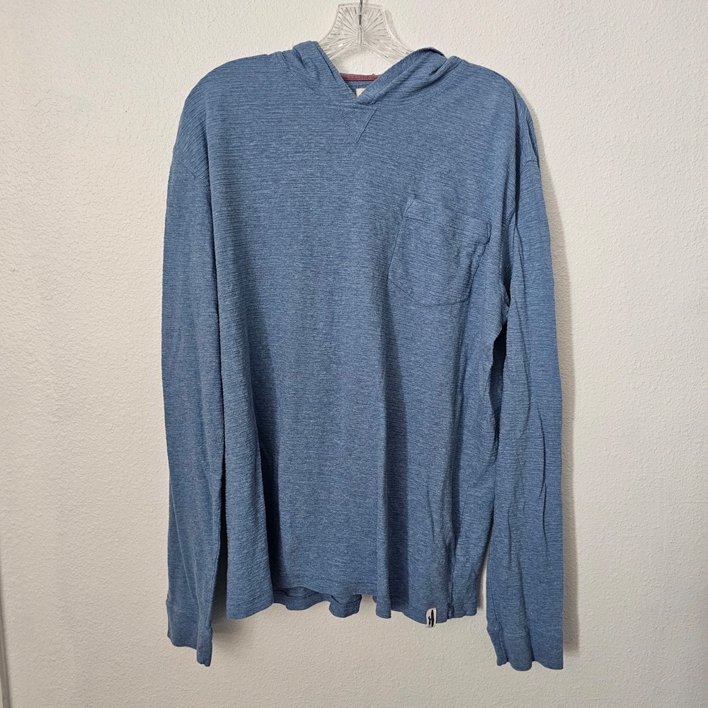 Johnnie-O Hangin' Out Linen Blend Blue Hoodie Men's Size‎ XL